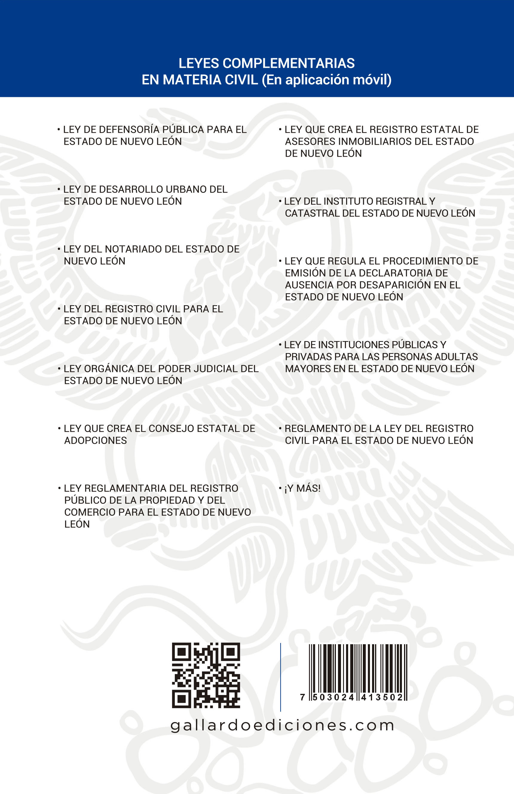 Código Civil de Nuevo León Legislación Gallardo Ediciones