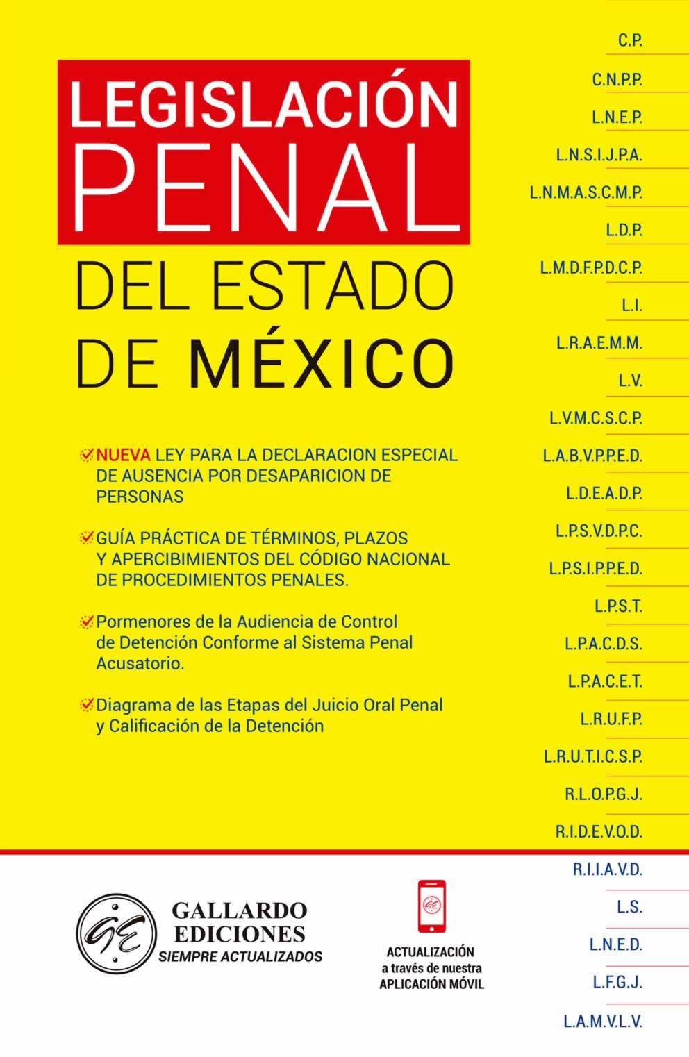Legislación Penal del Estado de México 2021 Gallardo