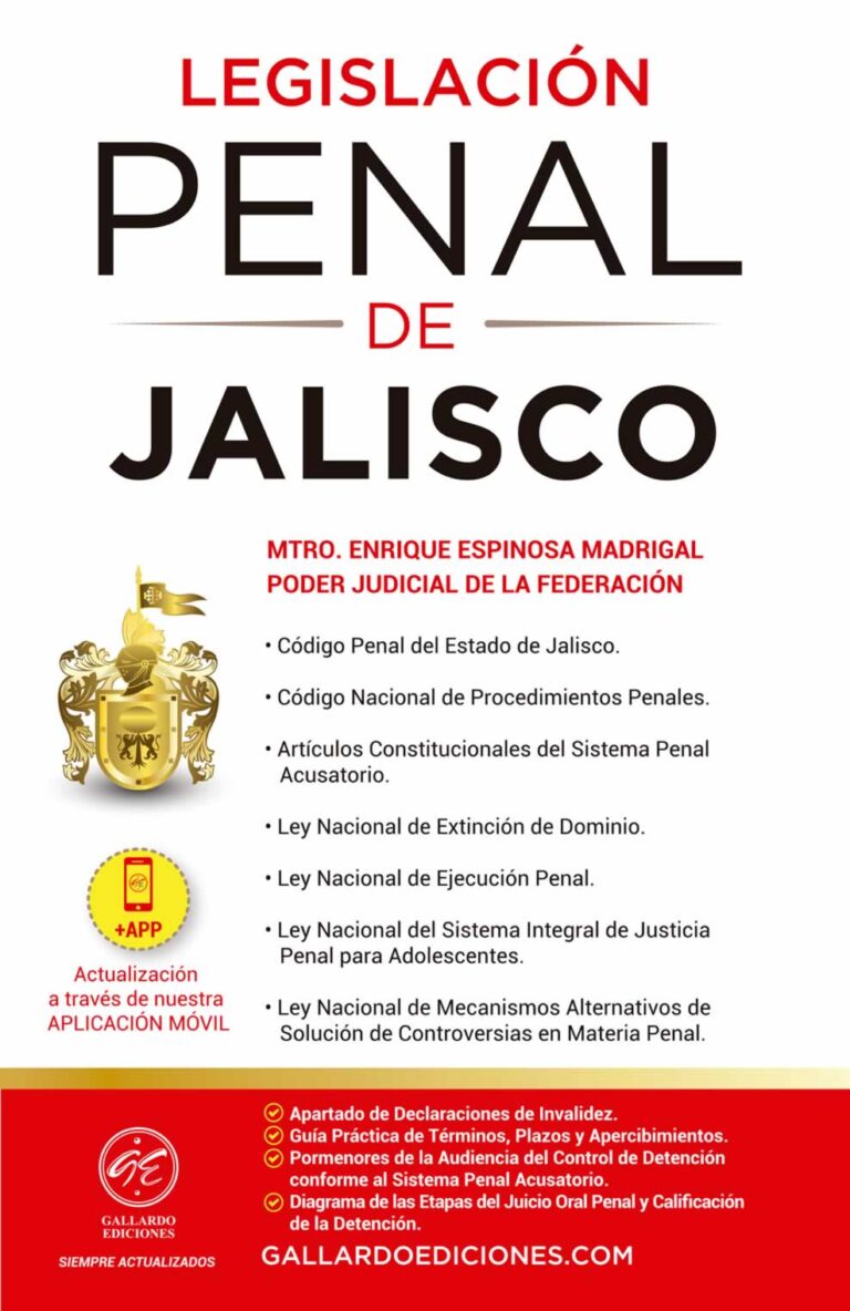 Legislación Penal de Jalisco 2021 Gallardo Ediciones