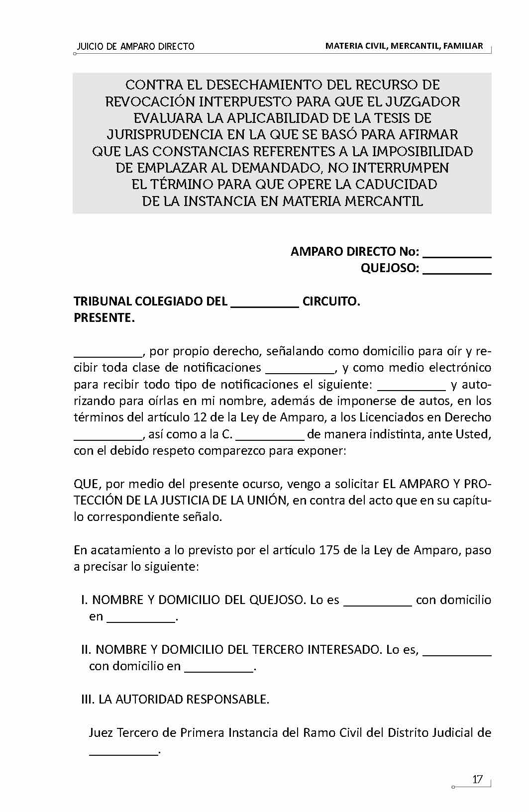 Juicio De Amparo Directo Casos Prácticos Gallardo Ediciones