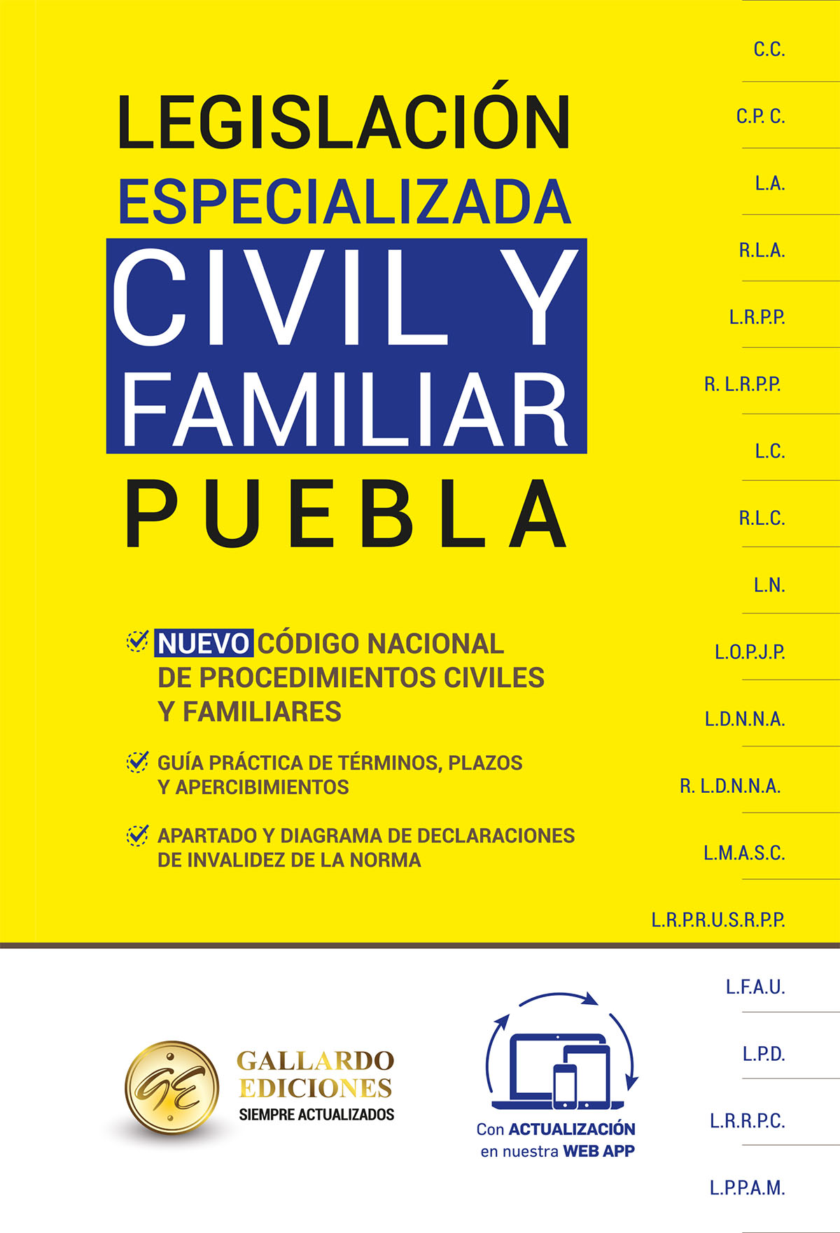 Legislación Especializada Civil y Familiar de Puebla 2024